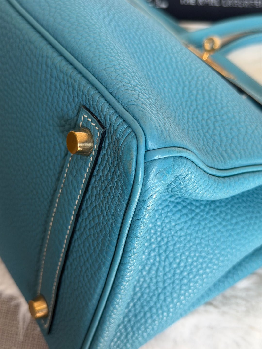 HERMÈS Bleu Jean Togo Leather GHW Birkin 30 Stamp H in Sq 2004