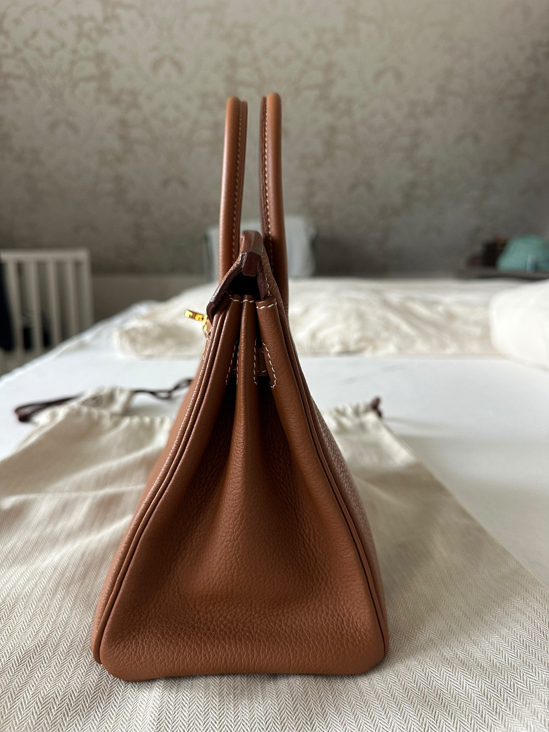 WA/Email to Purchase only- HERMÈS Gold Togo Leather with GHW Birkin 25 Stamp X 2016