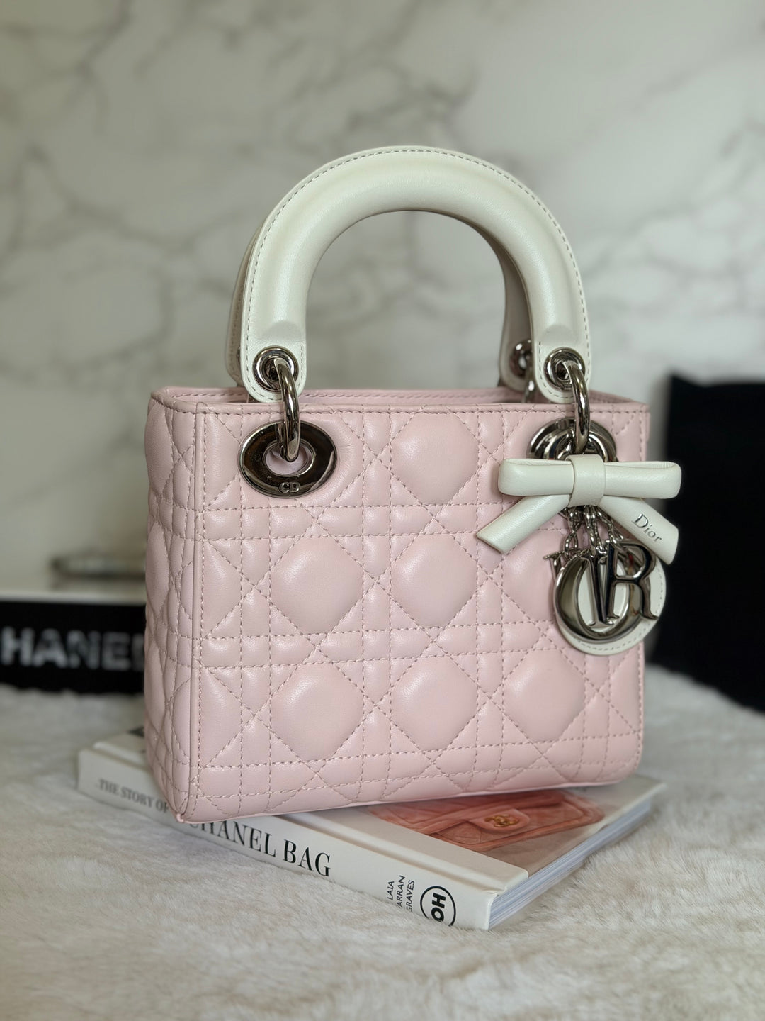 DIOR Mini Lady Dior Two Tone Latte and Rose Tendre SHW 2025