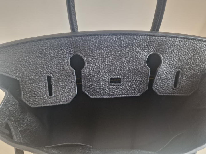 HERMES Noir/Black Togo Leather RGHW Birkin 30 Stamp D 2019