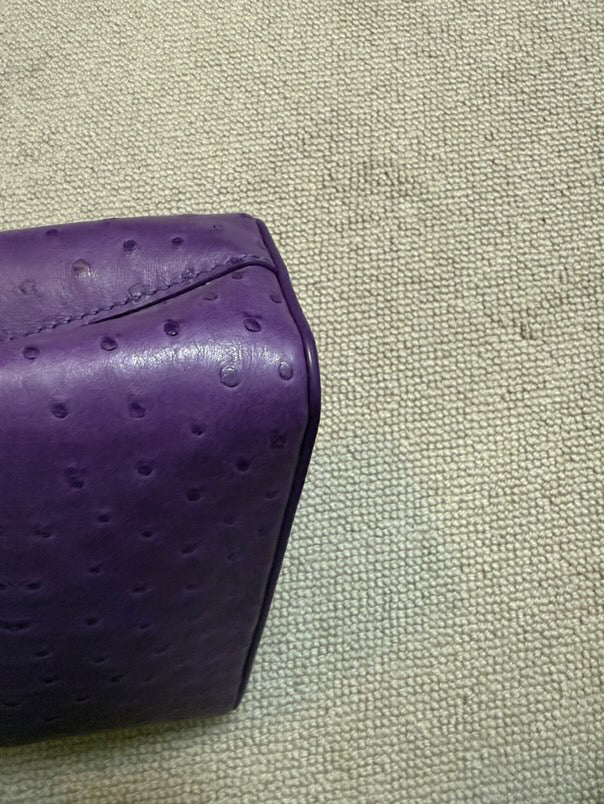 LOUIS VUITTON LV Mini Capucines LGHW Amethyst Ostrich Leather with detachable strap