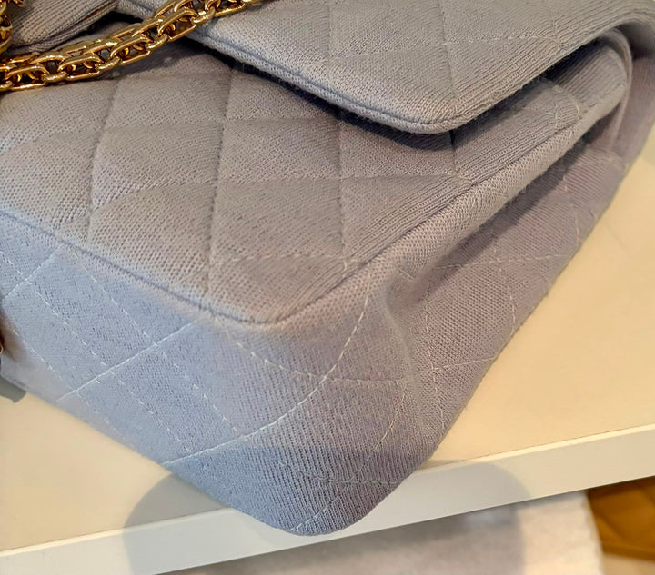CHANEL Light Blue Jersey Reissue Flap Bag GHW