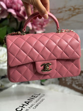 Load image into Gallery viewer, Chanel Pink Lambskin (2022) LGHW Mini Rectangular Flap Bag with Top Handle
