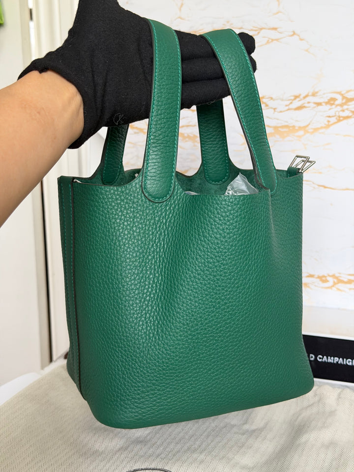 Hermès Picotin 18 Lock Vert Moyen Cle Leather PHW stamp K 2025