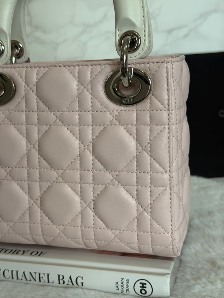 DIOR Mini Lady Dior Two Tone Latte and Rose Tendre SHW 2025