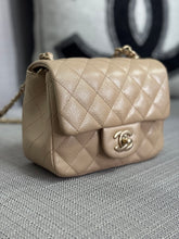 Load image into Gallery viewer, Chanel series 20 15C 2014/2015 Cruise Collection Pearly Beige Caviar Brushed GHW Square Mini Flap Bag
