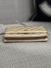 Load image into Gallery viewer, Chanel 21P 2021 Pre Spring/Summer Collection series 31 Iridescent Gold Lambskin Champagne GHW Classic Wallet on Chain (WOC)
