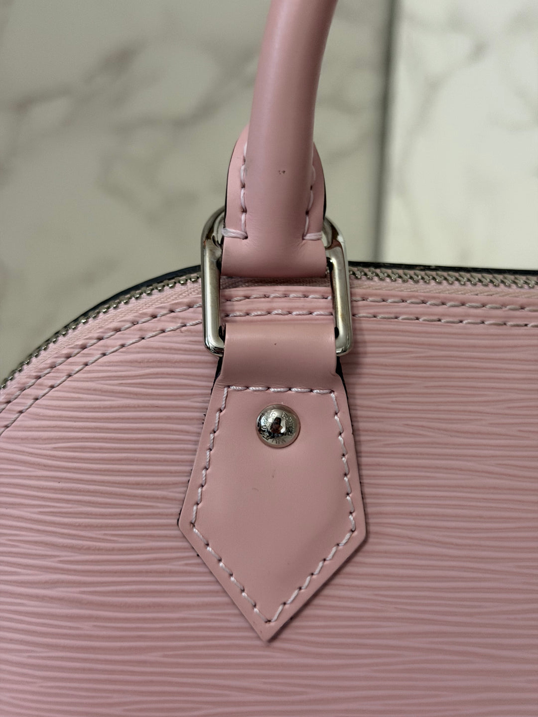 LOUIS VUITTON LV Alma BB in Rose Ballerine Epi Leather with Shiny Silver Hardware 2017