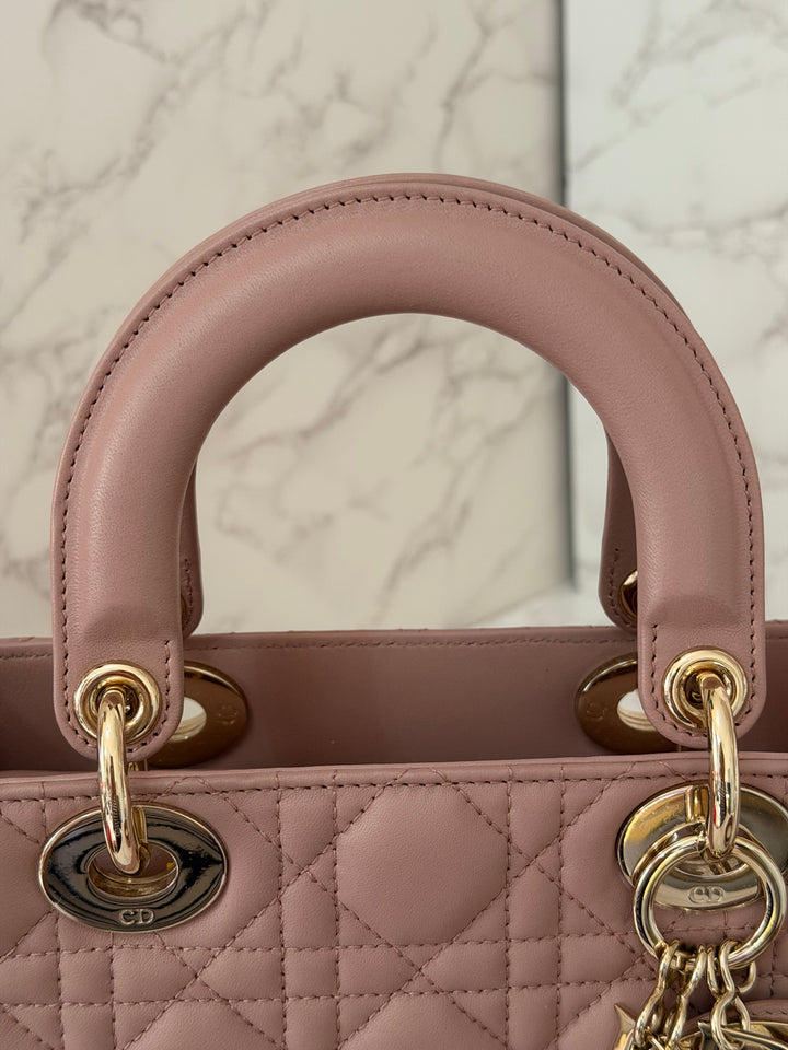 DIOR Lady Dior In Blush Lambskin LGHW size SMALL 2020