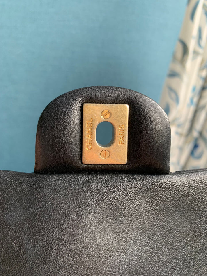 Chanel series 27 Black Lambskin LGHW Square Mini Flap Bag