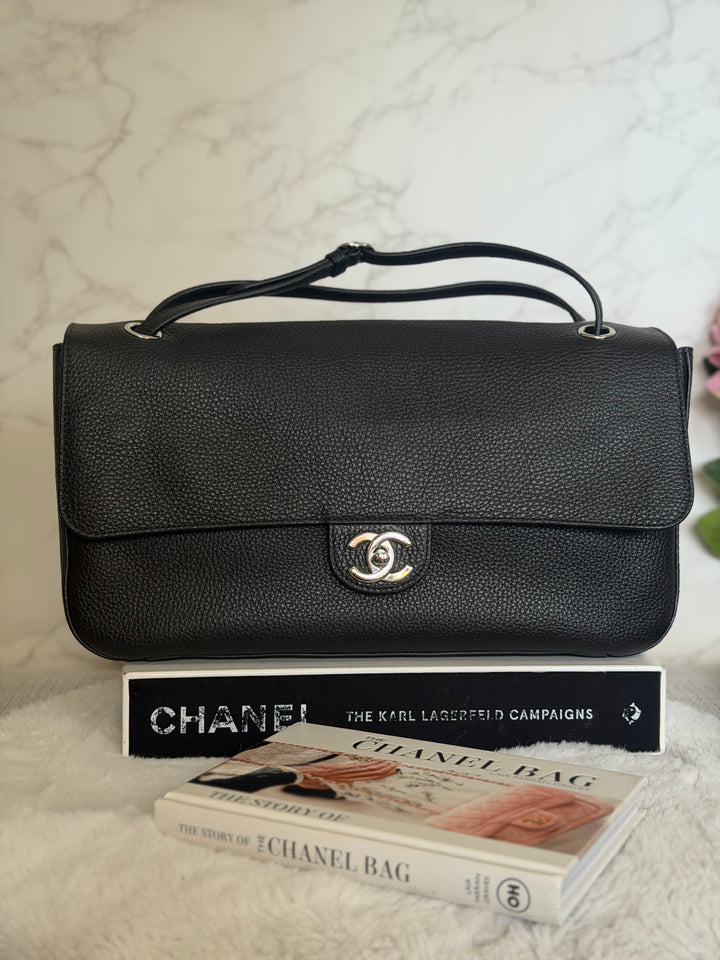 WA/Email to purchase only- CHANEL Matthieu Blazy Maxi 32 cms Flap Bag in Black Caviar SHW 2026