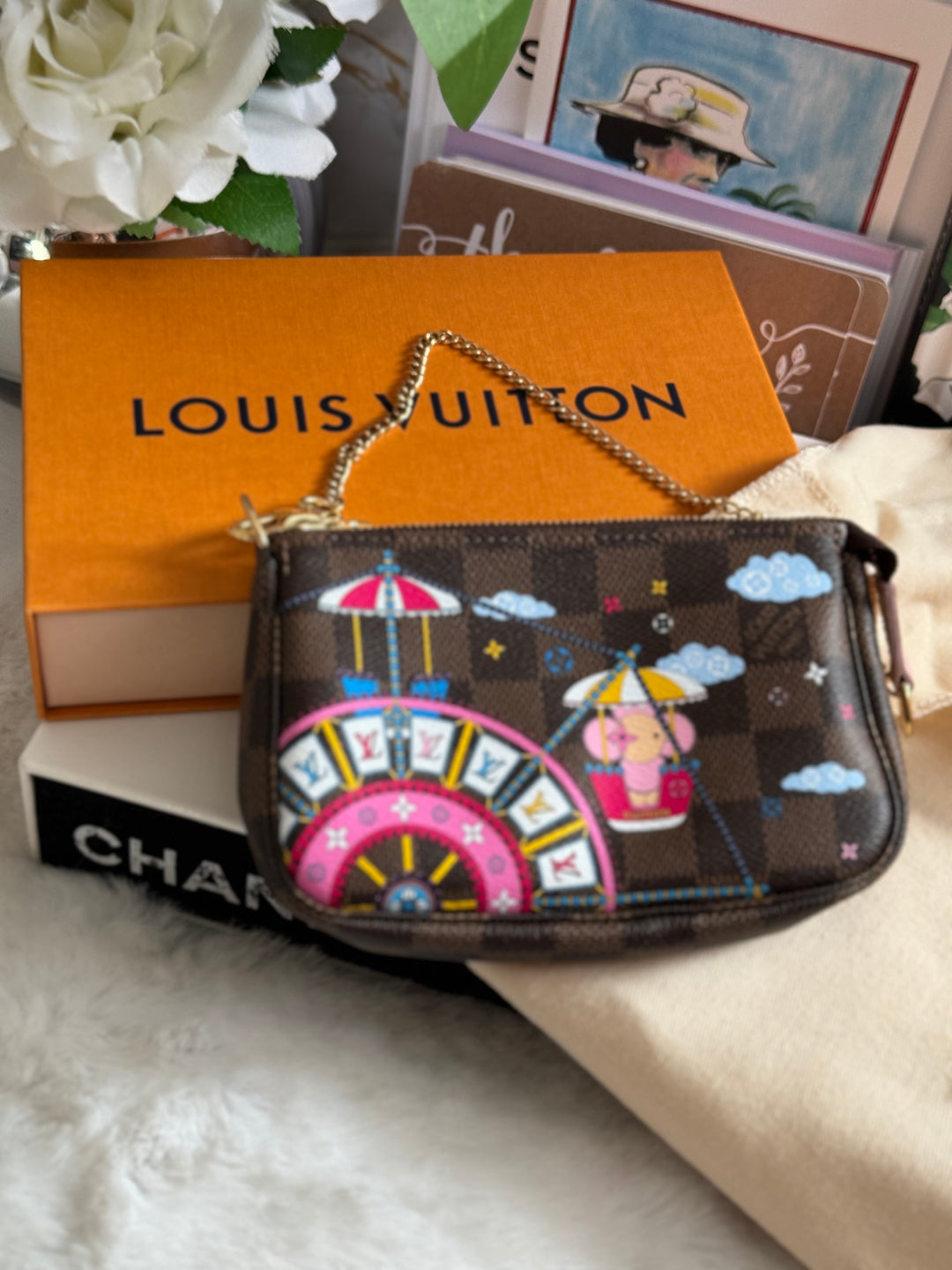 Louis Vuitton Vivienne Christmas Limited Edition Mini Pochette Damier Ebene