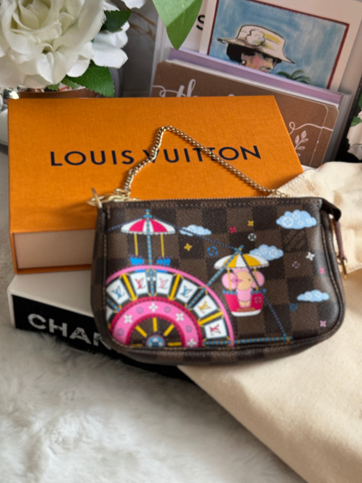Louis Vuitton Vivienne Christmas Limited Edition Mini Pochette Damier Ebene