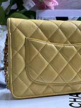 Load image into Gallery viewer, Chanel 20S 2020 Summer/Spring Collection Lemon Yellow Caviar LGHW Classic Wallet on chain (WOC)
