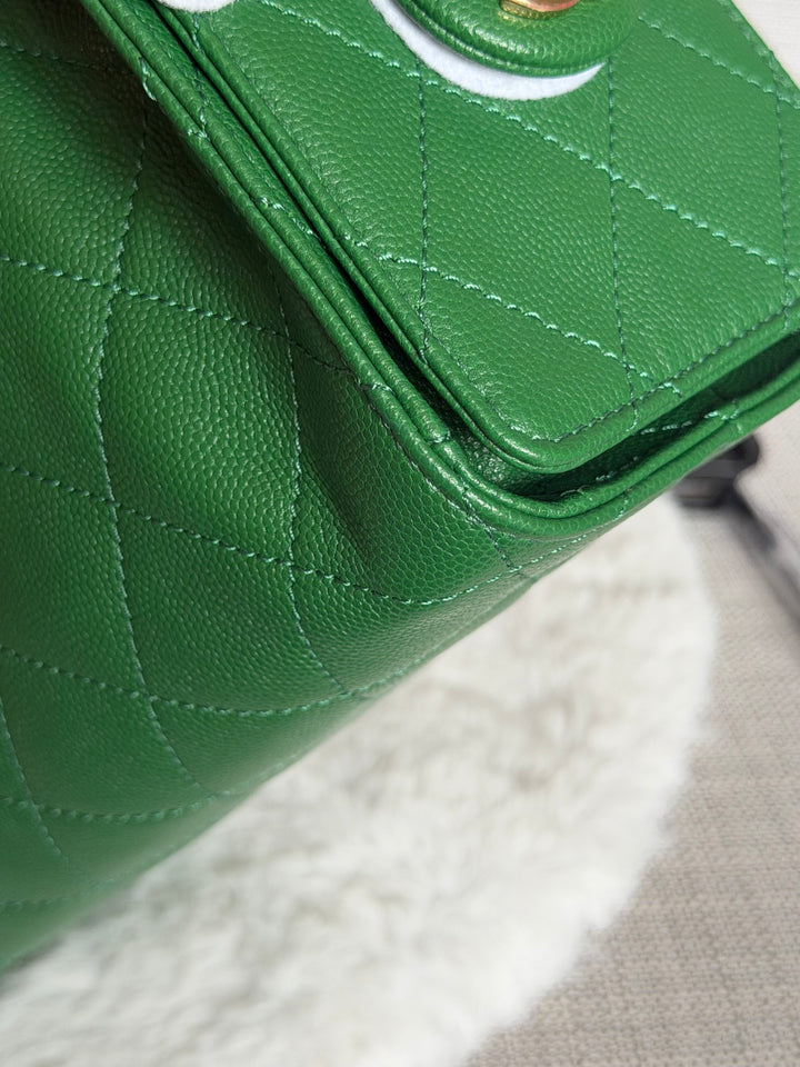CHANEL Métiers d’art 2026 26A Green Caviar Shiny GHW MINI 25 Hobo Bag
