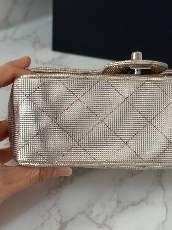 CHANEL series 21 16C 2016 Pixel Pinky Gold Calf Skin SHW Mini Rectangular Flap Bag