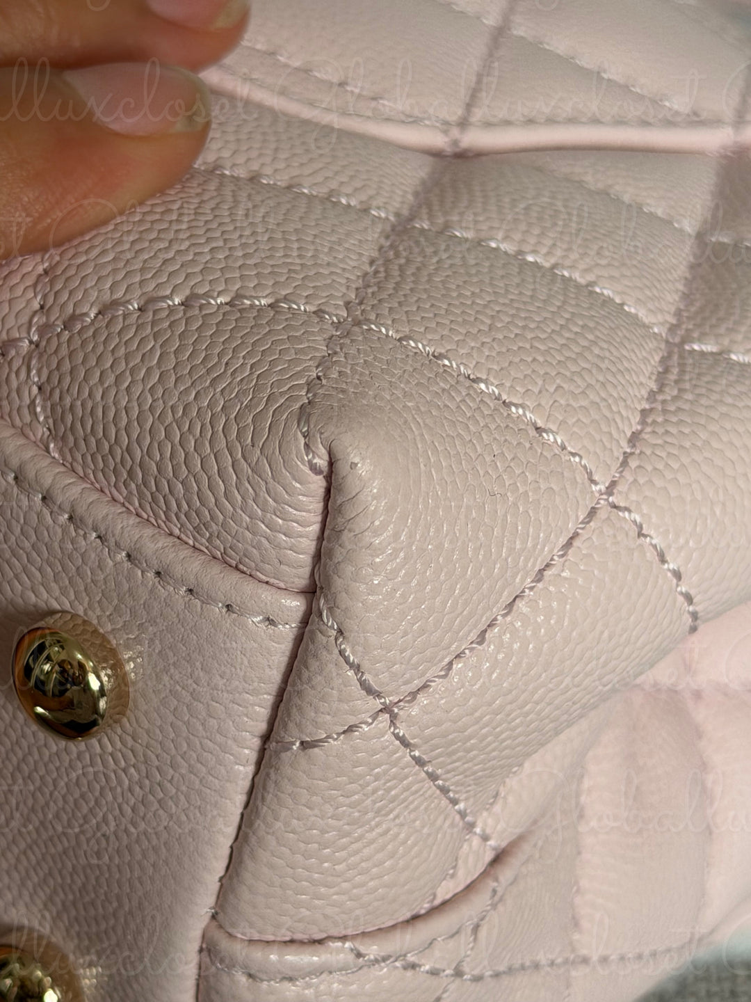 CHANEL 22P Light Pink Sakura Caviar LGHW Coco handle Flap Bag With detachable strap size Small 2022