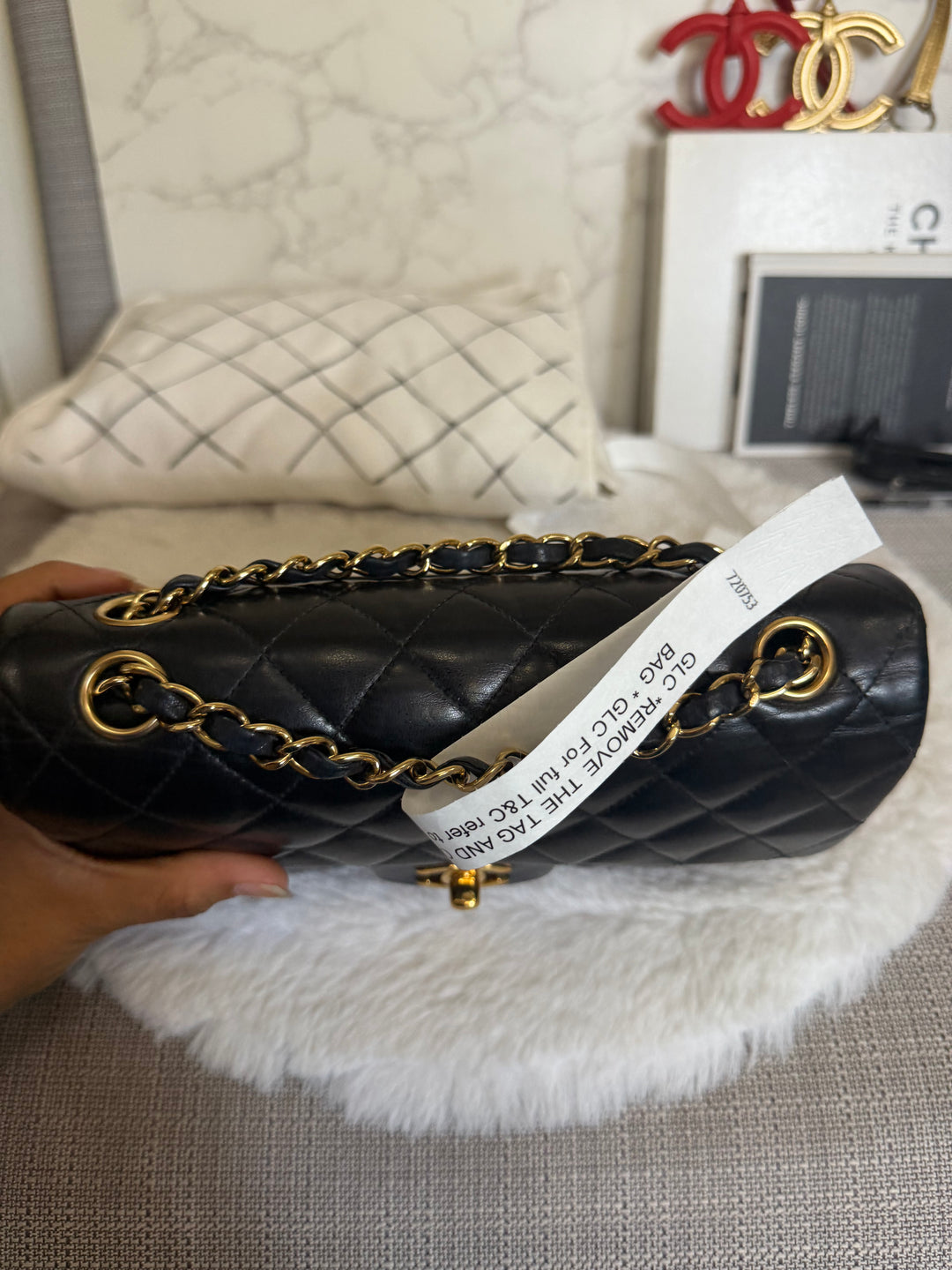CHANEL Vintage series 11 Black Lambskin 24K GHW Small Timeless Classic Double Flap Bag