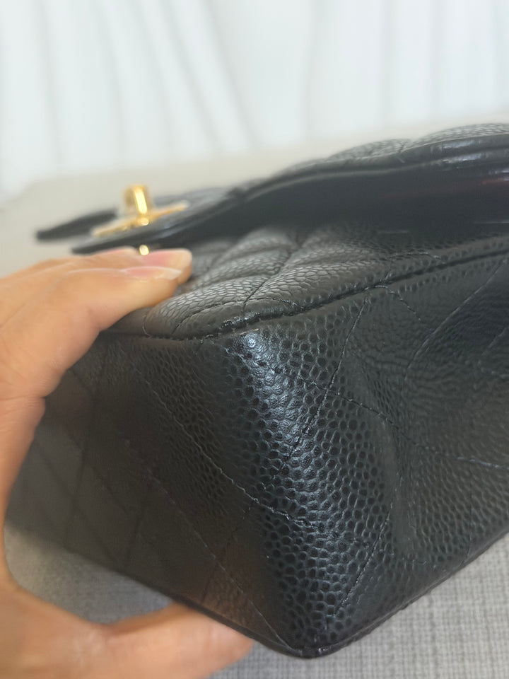 CHANEL Black Caviar GHW SMALL Timeless Classic Double Flap Bag 2022