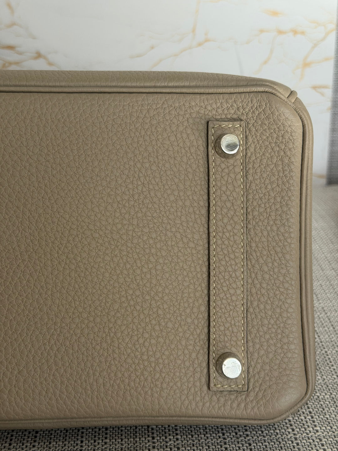 Hermès Gris Tourterelle Togo Leather PHW Birkin 30 Stamp T 2015