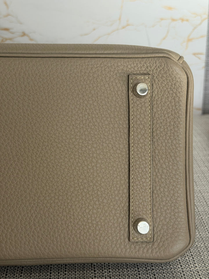 Hermès Gris Tourterelle Togo Leather PHW Birkin 30 Stamp T 2015