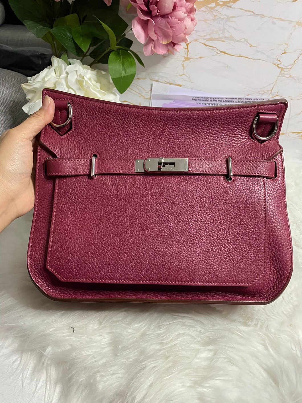 Hermes Tosca Clemence leather Jypsiere 28 PHW Stamp N