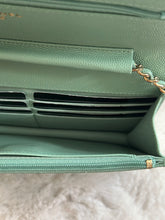 Load image into Gallery viewer, Chanel 23P Tiffany Green Caviar LGHW Classic Wallet on Chain (WOC)
