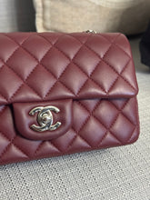 Load image into Gallery viewer, Chanel series 28 2019 Burgundy Lambskin Silver HW Mini Rectangular Flap Bag
