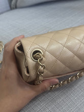 Load image into Gallery viewer, Chanel series 20 15C 2014/2015 Cruise Collection Pearly Beige Caviar Brushed GHW Square Mini Flap Bag
