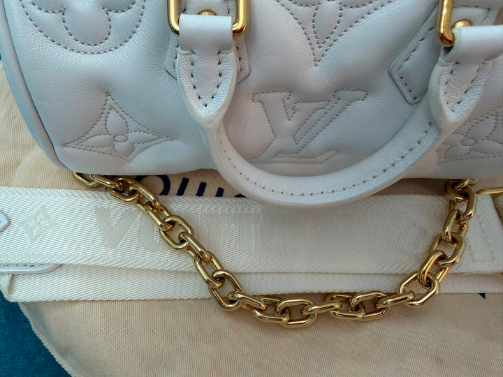 LOUIS VUITTON Papillon BB in Snow Emprinte Leather