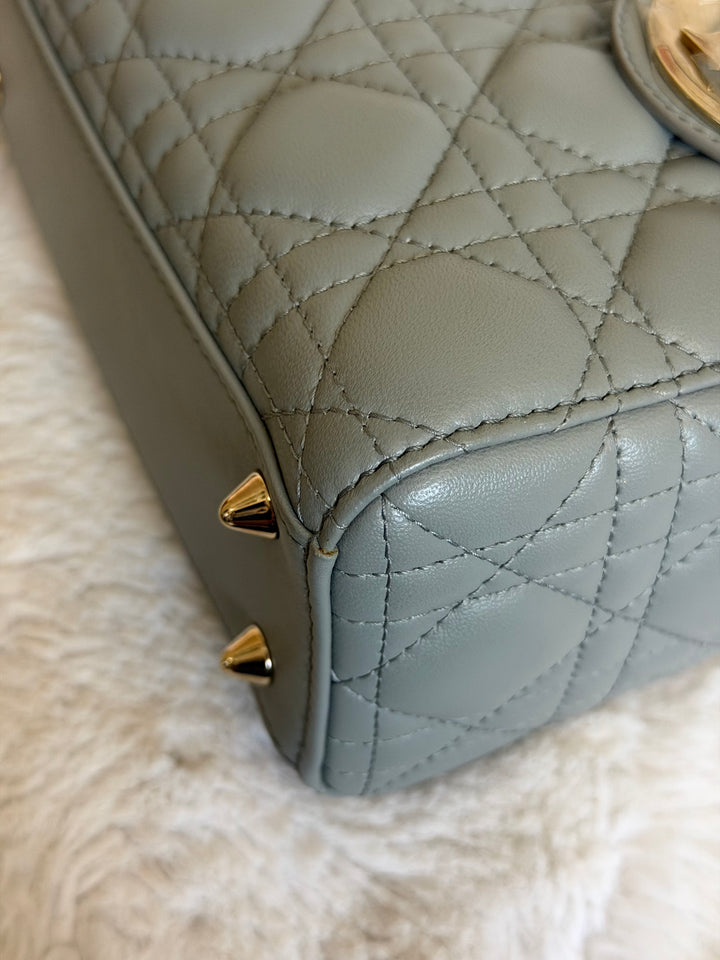 DIOR Lady Dior Grey Lambskin ABCDior size Small 2022 LGHW