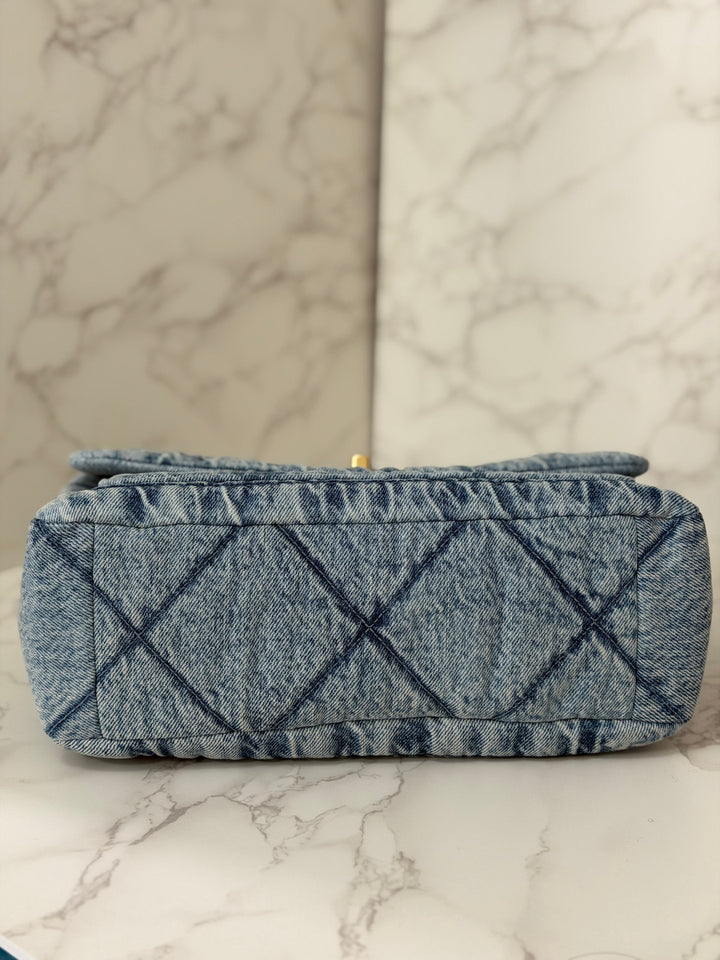 CHANEL 25K collection 2025 Blue Denim Large Flap Bag