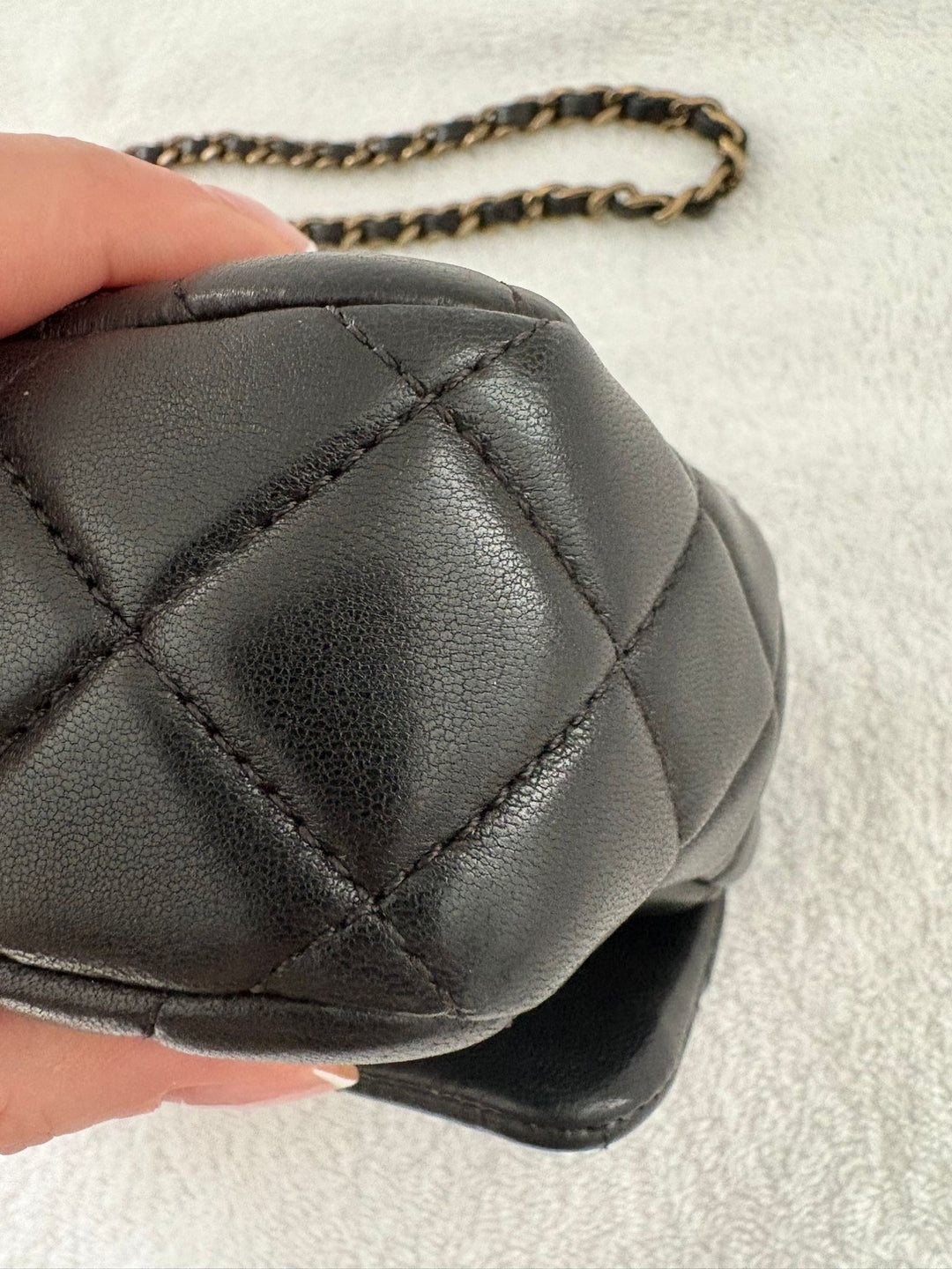 CHANEL series 20 Black Lambskin Anyique GHW Mini Flap Bag Seasonal Minaudières 2014 Limited Runway “meat package” collection