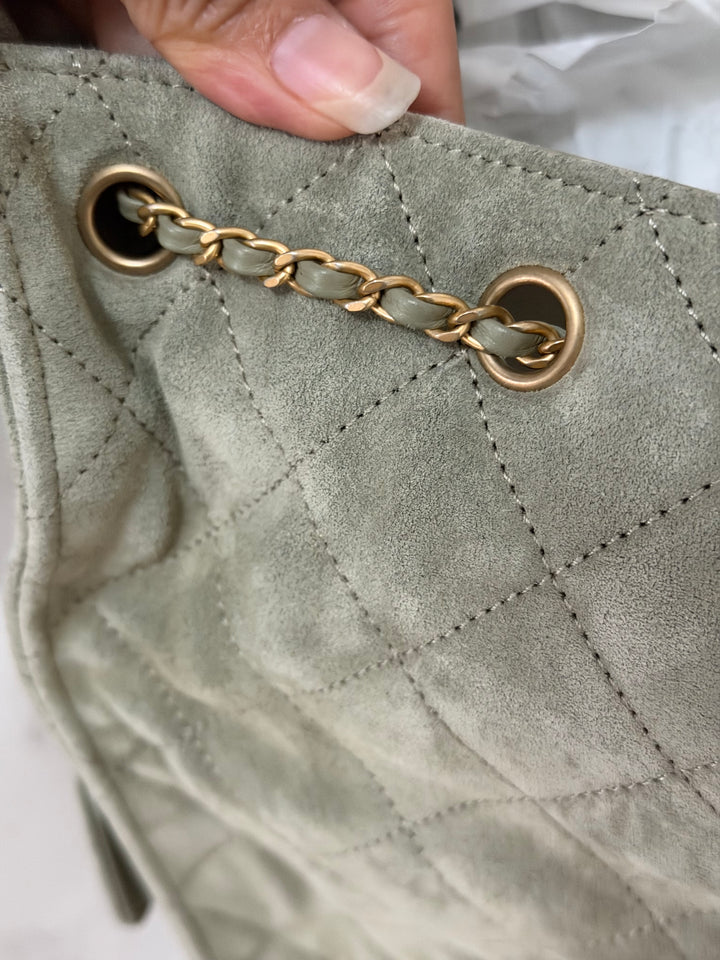 CHANEL 25C 2025 Khaki Suede Aged GHW 25 Hobo Bag size Medium