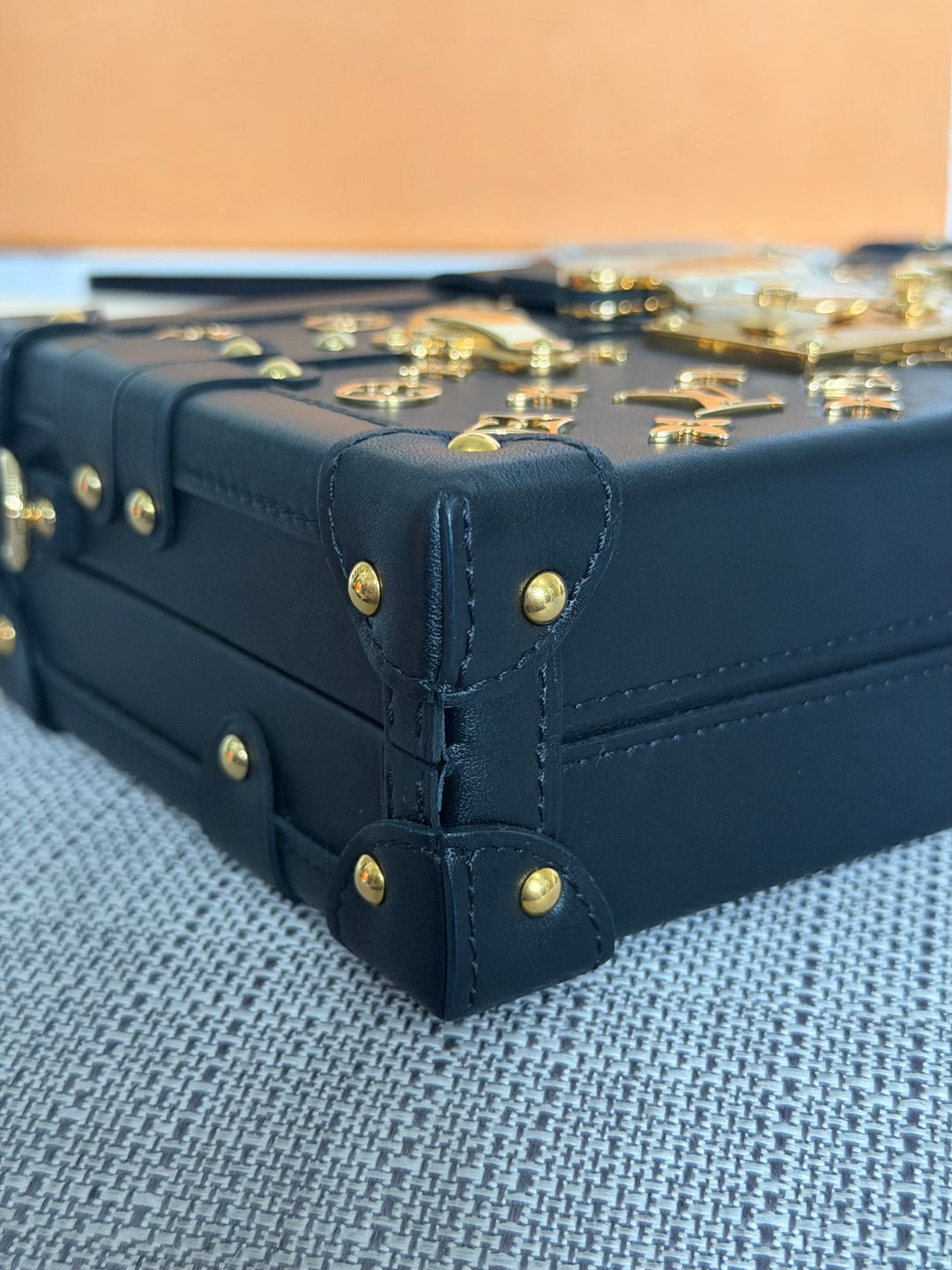 LOUIS VUITTON LV Petite Malle in Metal Black and Gold