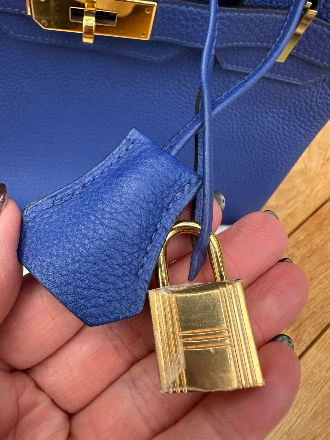 Hermes Birkin 30 Bleu Electric Togo Leather GHW Stamp T 2015 Bag