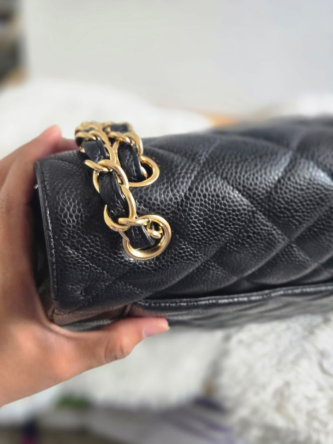 Chanel series 13 2010 Black Caviar Maxi Single Flap Bag with GHW