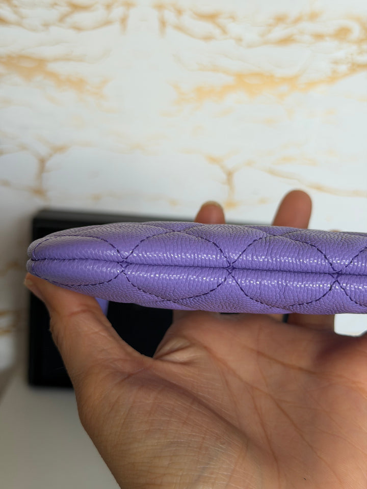 CHANEL series 28 20S purple caviar LGHW Mini O Case Pouch 15 cms