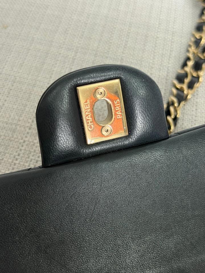 CHANEL Black Lambskin LGHW Mini Rectangular Flap Bag 2025