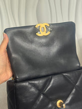 Load image into Gallery viewer, CHANEL 19 Size Small Black Lambskin Mixed Hardware Flap bag with Top Handle
