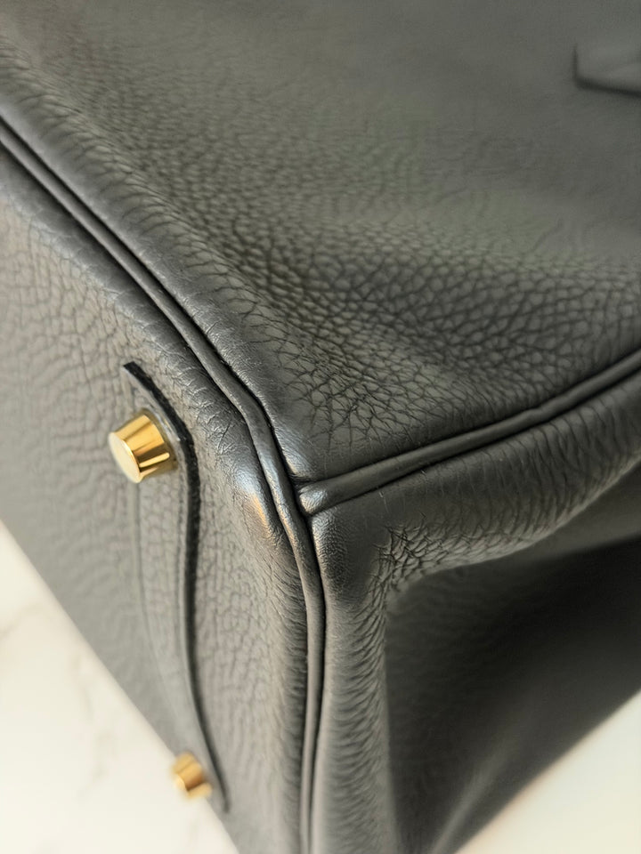 Hermes Birkin 35 Noir Black Togo Leather GHW Stamp T 2015