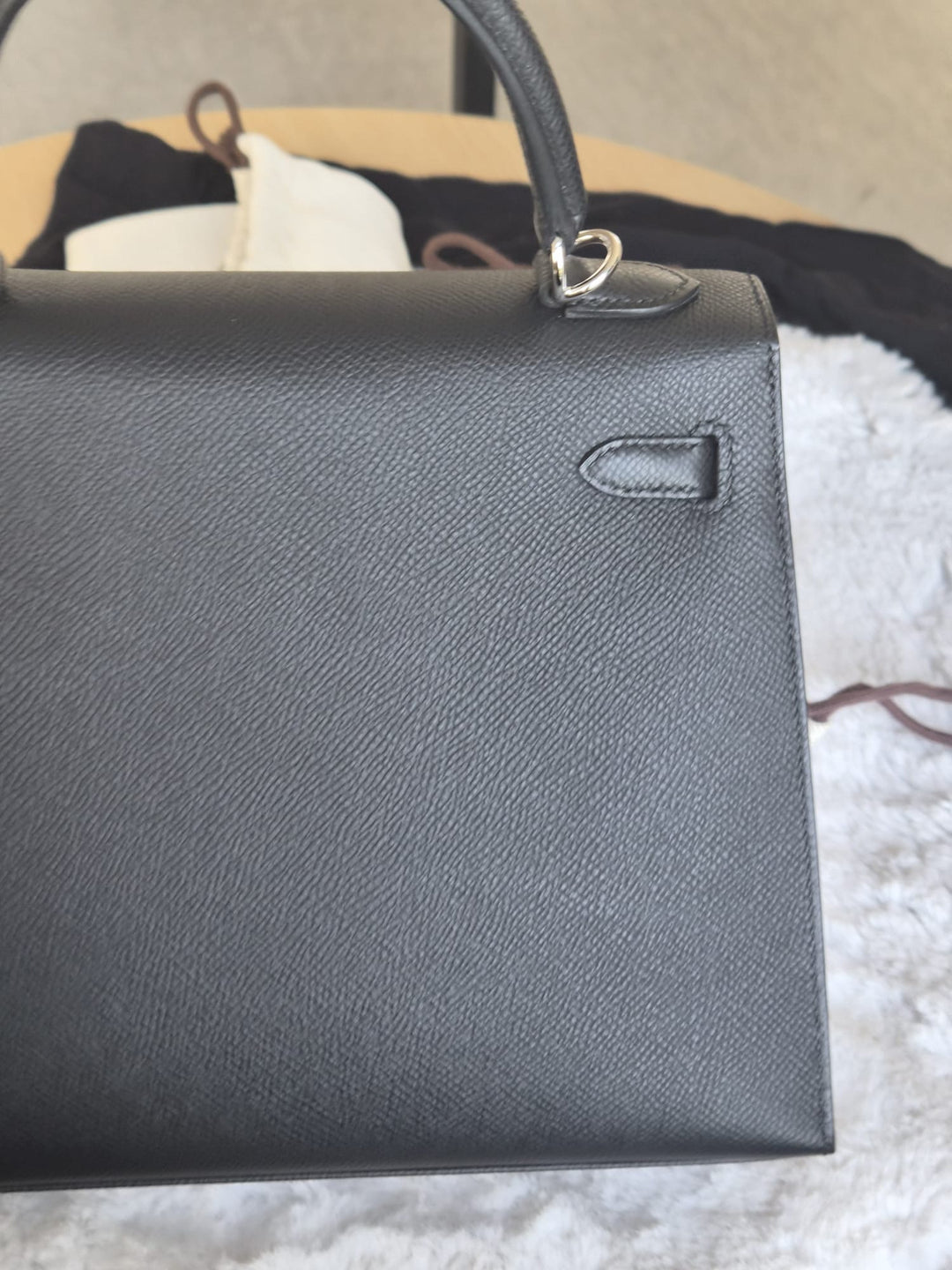 WA/Email to Purchase only- HERMÈS Kelly 25 Sellier Epsom Black 89/Noir 89 PHW Palladium Hardware 2024 W- unused