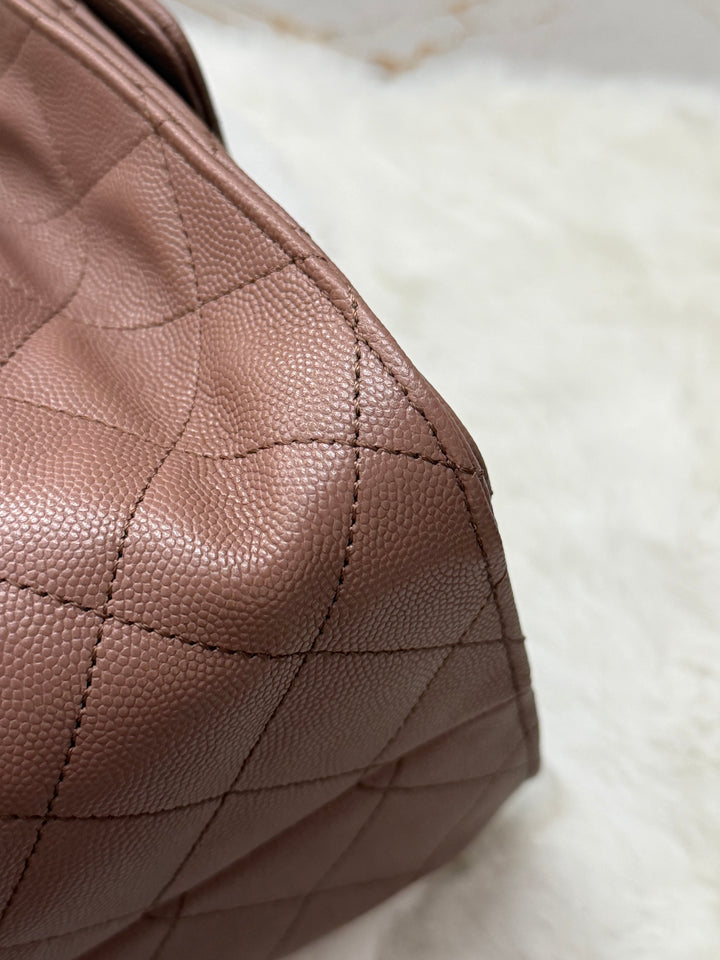 CHANEL 26P collection Brown Caviar 25 Hobo Bag Aged GHW Size SMALL