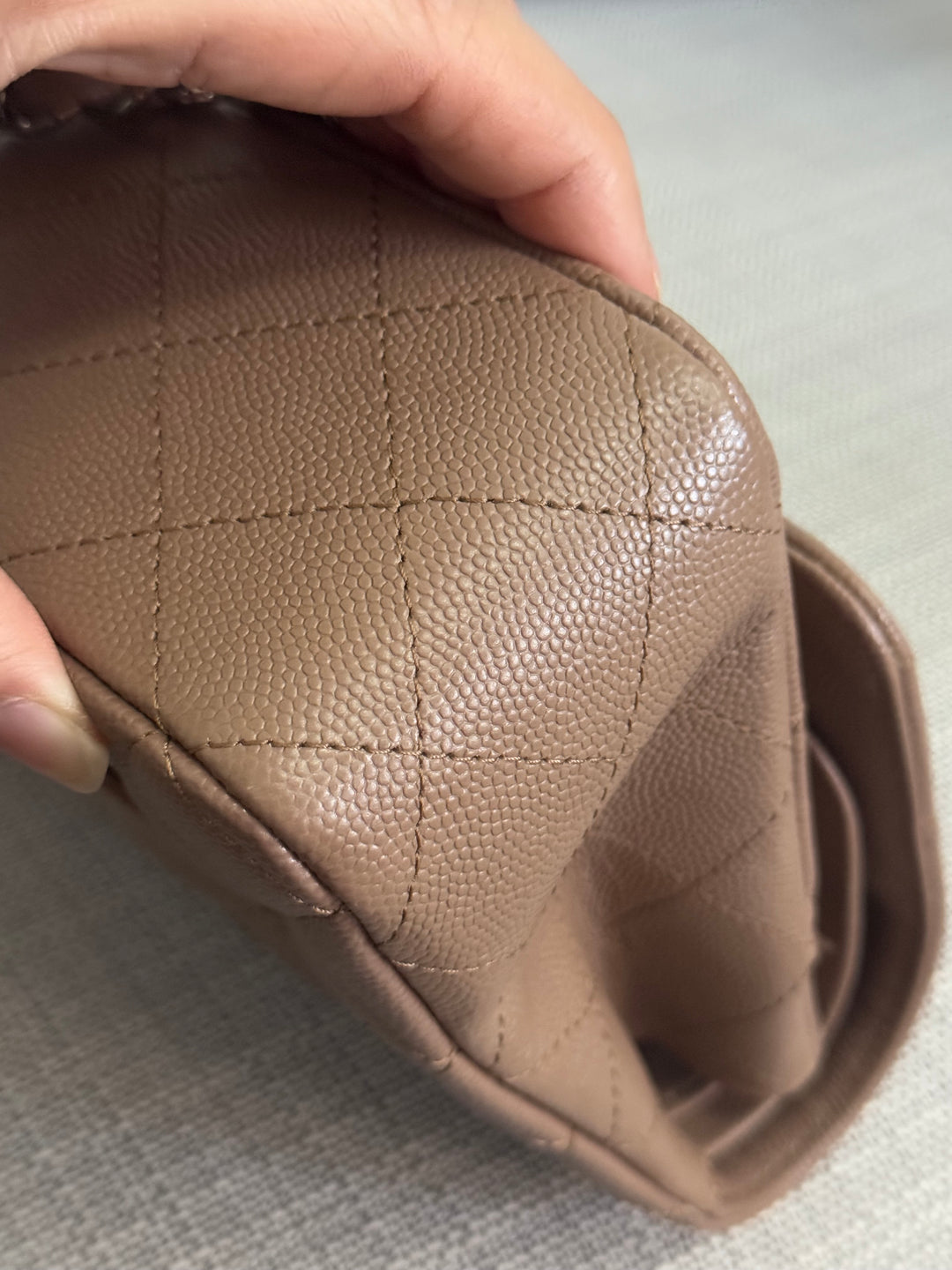 Chanel series 24 17B 2017 Fall/Winter Collection Taupe Caviar SHW Medium ML Timeless Classic Double Flap Bag