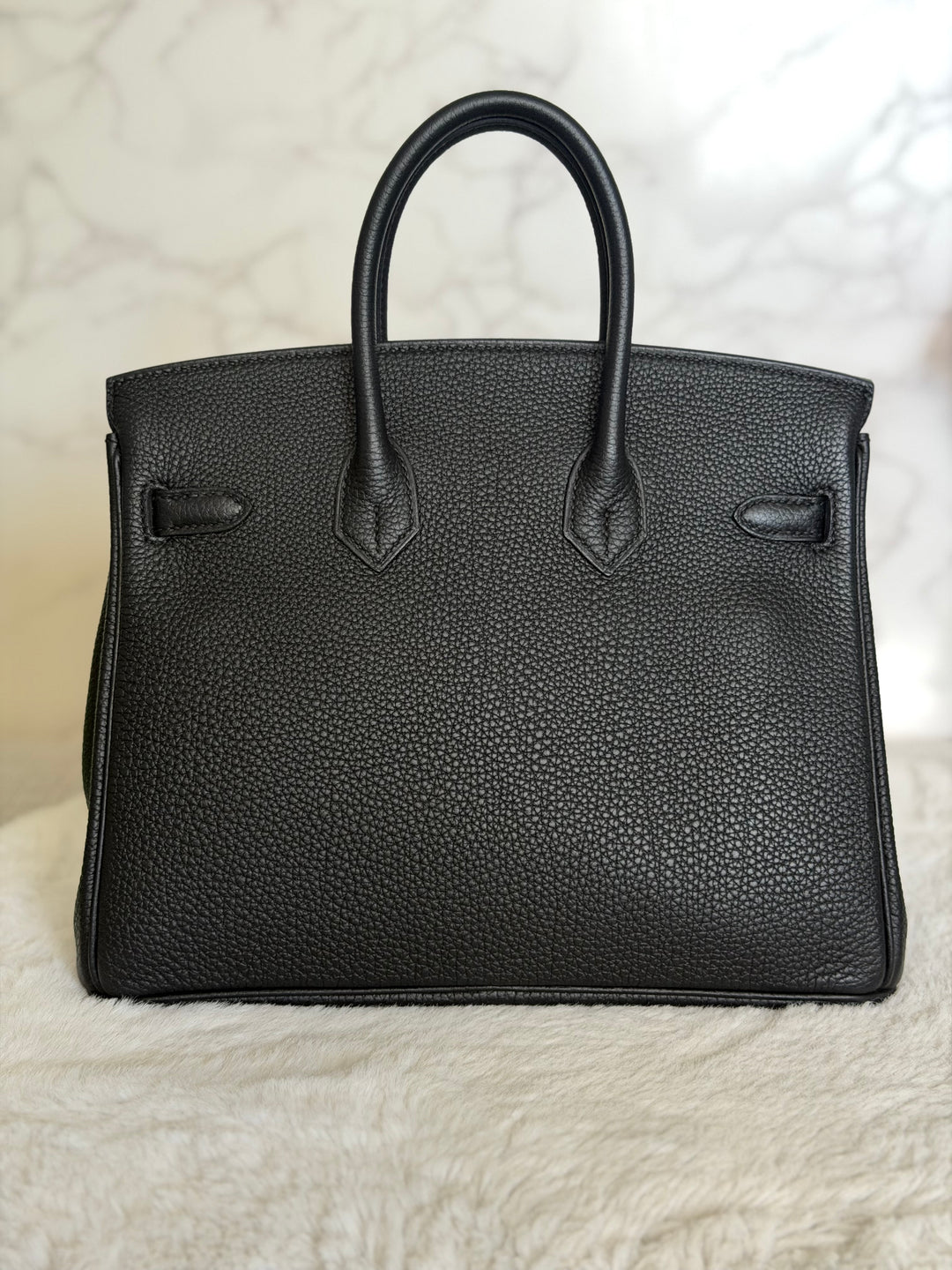 WA/Email to purchase only- HERMÈS Noir Black 89 Togo Leather GHW Birkin 25 Stamp U 2022 Kept unused