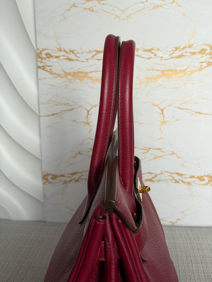 WA/Email to Purchase only- Hermes Rouge Grenat Togo Leather GHW Birkin 35 Stamp X 2016