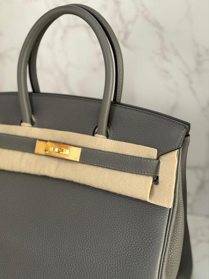Hermes Birkin 30 Gris Meyer Togo Leather GHW Stamp U 2022