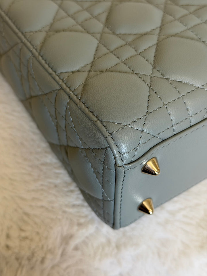DIOR Lady Dior Grey Lambskin ABCDior size Small 2022 LGHW