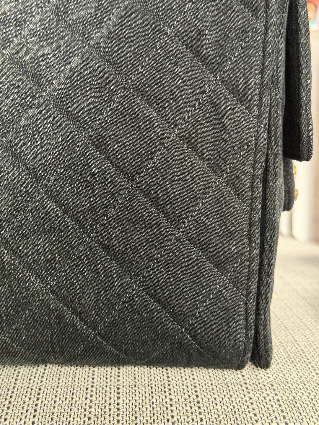 CHANEL 25S 2025 Black Denim Medium 25 Hobo Bag with Detachable Pouch Aged GHW