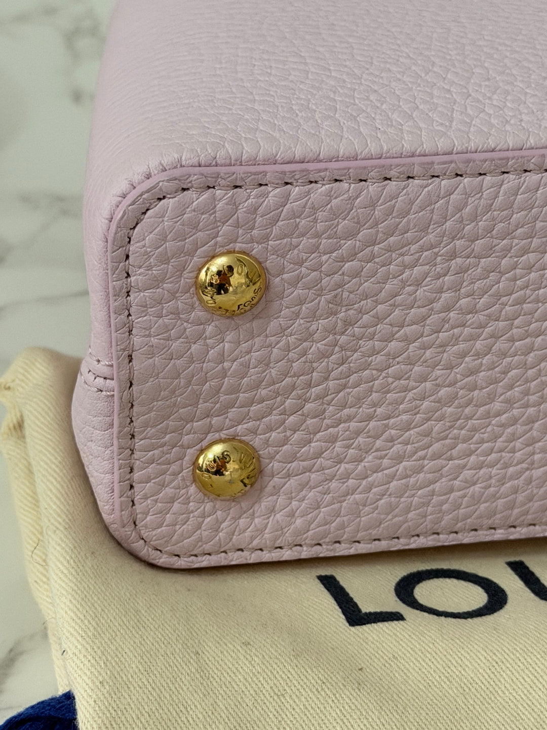 LOUIS VUITTON LV Mini Capucines In Guimauve Marshmallow Pink